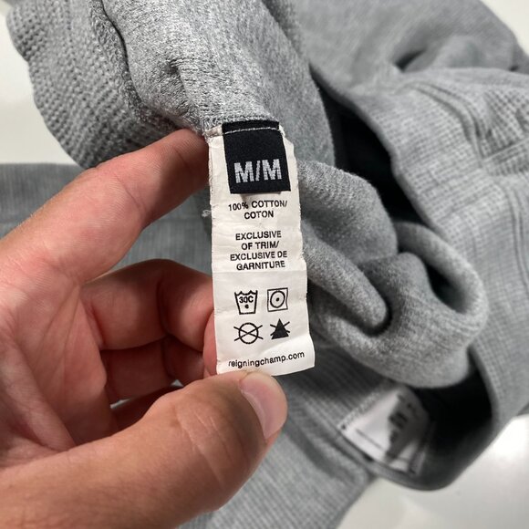 Reigning Champ Relaxed Fit Thermal Knit Sweatpants Gray men's size M - Picture 5 of 7